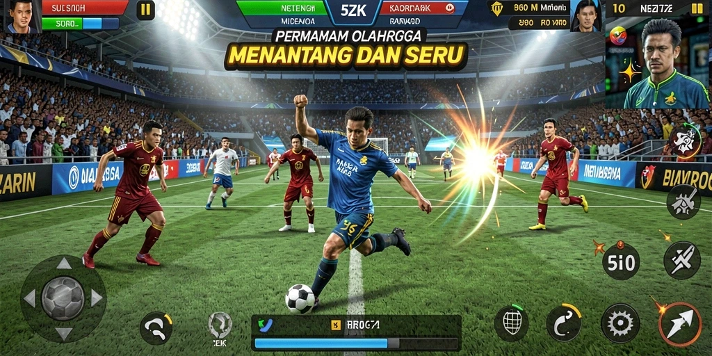 Screenshot gameplay 5ZK menampilkan aksi seru dalam olahraga.