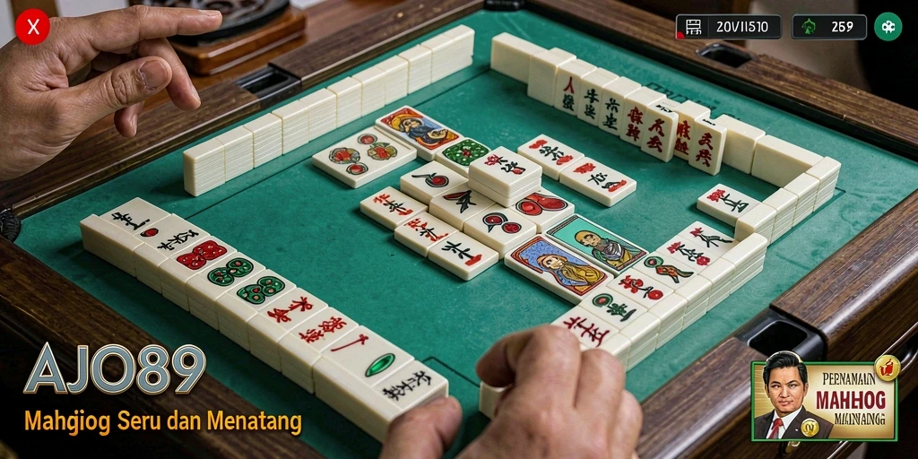 Gameplay menarik dan seru dari AJO89 dengan ubin Mahjong.