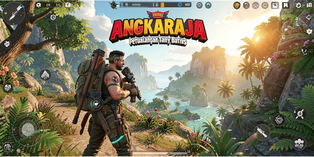 Tangkapan layar dari gameplay ANGKARAJA yang menunjukkan eksplorasi dalam dunia terbuka.