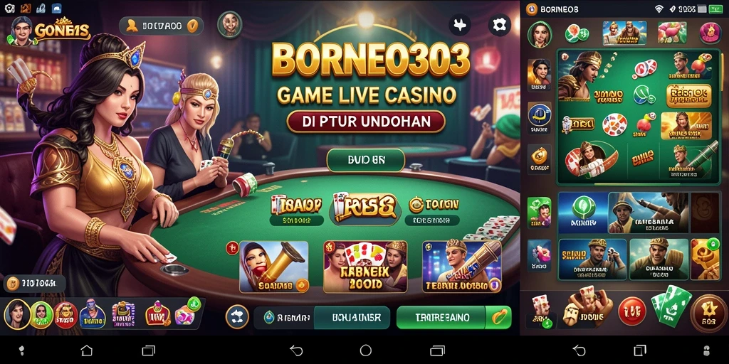Tampilan gameplay Live Casino yang menegangkan di BORNEO303.