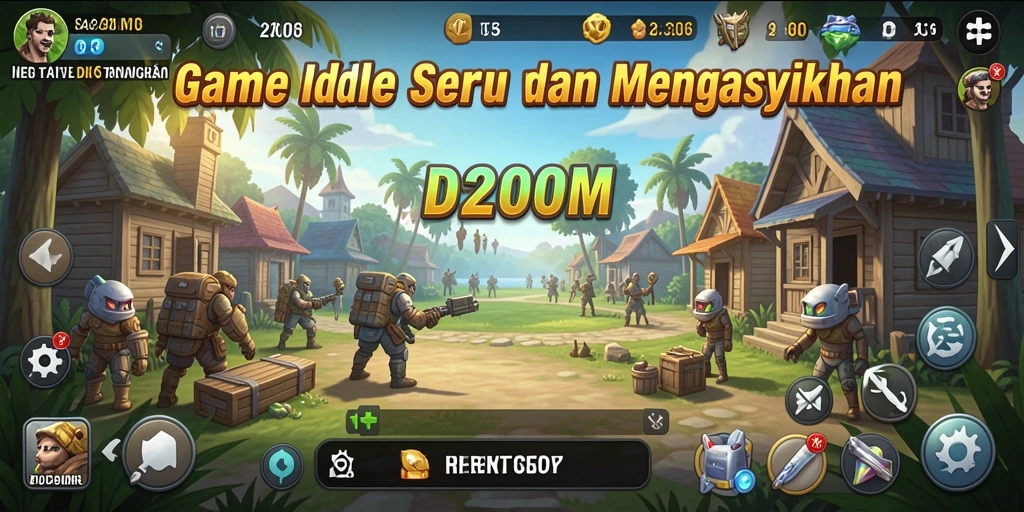 Tampilan gameplay D200M yang menarik dalam genre Idle.