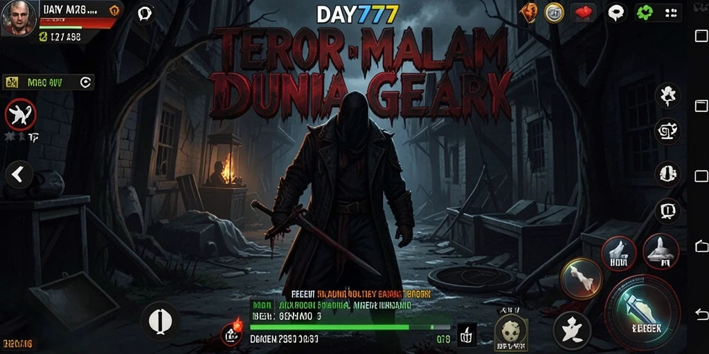 Screenshot DAY777 menampilkan suasana menyeramkan dan gameplay ketegangan yang mendalam.