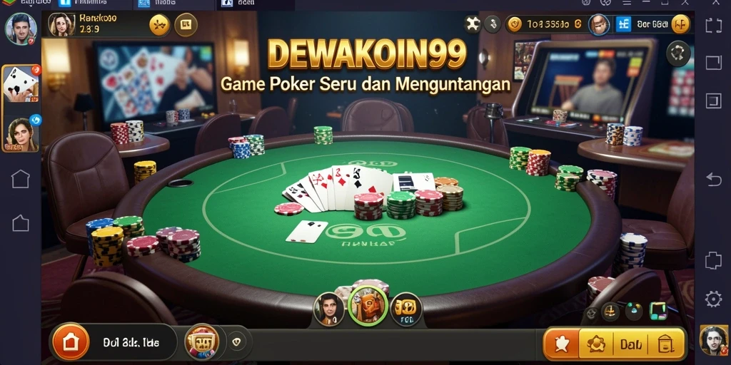 Screenshot gameplay DEWAKOIN99 menampilkan keseruan bermain poker.