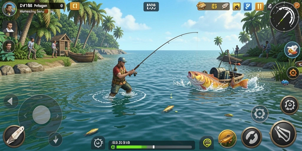 Tangkapan ikan besar dalam gameplay DV188 yang seru.