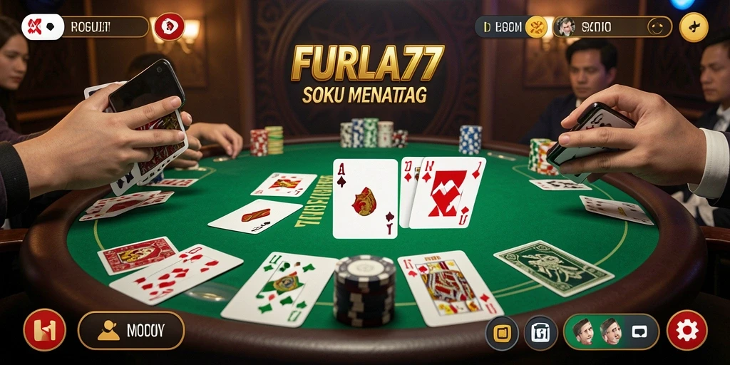 Screenshot utama FURLA77 menampilkan gameplay poker yang menarik dan interaktif.