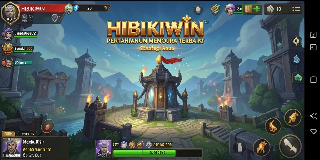 Tampilan gameplay HIBIKIWIN yang seru dalam pertahanan menara.