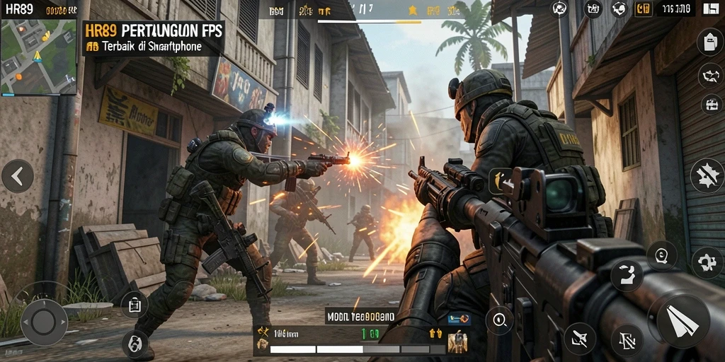 Gameplay HR89 menampilkan pertarungan mendebarkan dalam dunia FPS.