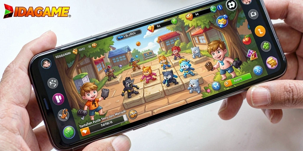 Screenshot IDAGAME menampilkan gameplay Puzzle yang menantang dan seru.