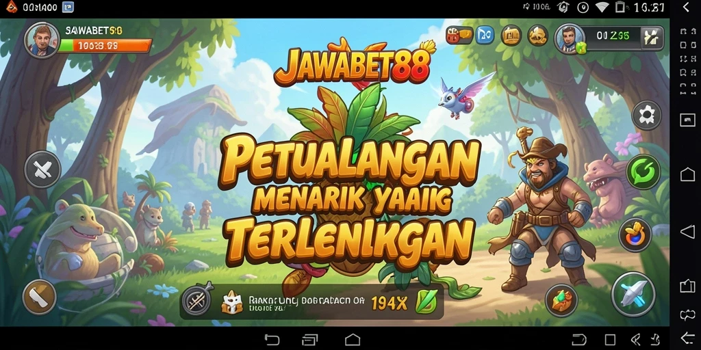 Tampilan gameplay menarik dari JAWABET88 saat menjelajahi dunia petualangan.