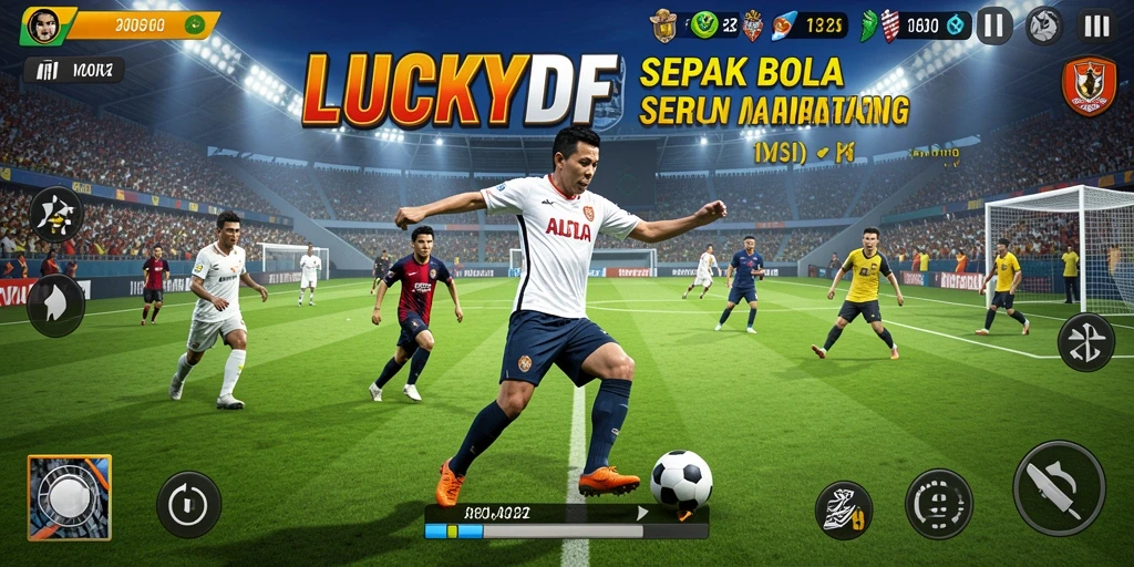 Menampilkan gameplay seru dari LUCKYDF yang penuh aksi lapangan.