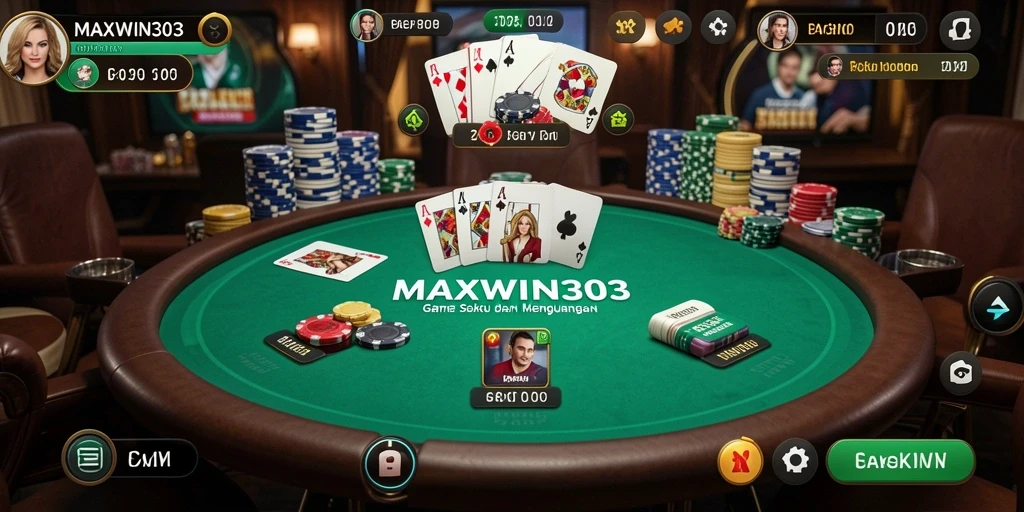Screenshot menampilkan gameplay seru Poker di MAXWIN303.
