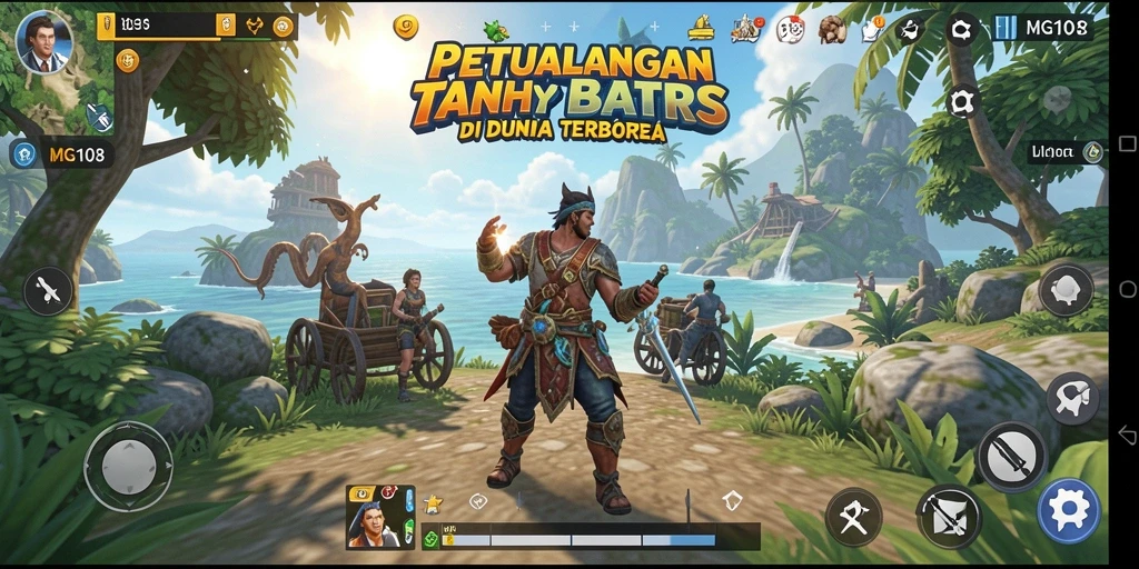 Gameplay MG108 menampilkan dunia terbuka yang luas dan memukau.