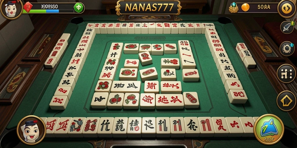 Gameplay Mahjong seru di NANAS777 yang penuh warna.