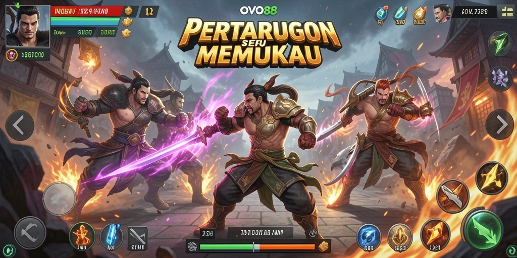 Screenshot menunjukkan aksi seru dalam permainan Fighting OVO88.