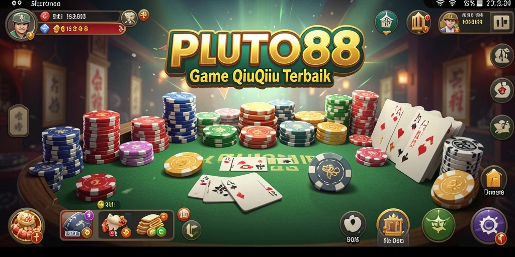 Screenshot utama PLUTO88 menampilkan aksi seru dalam permainan QiuQiu.
