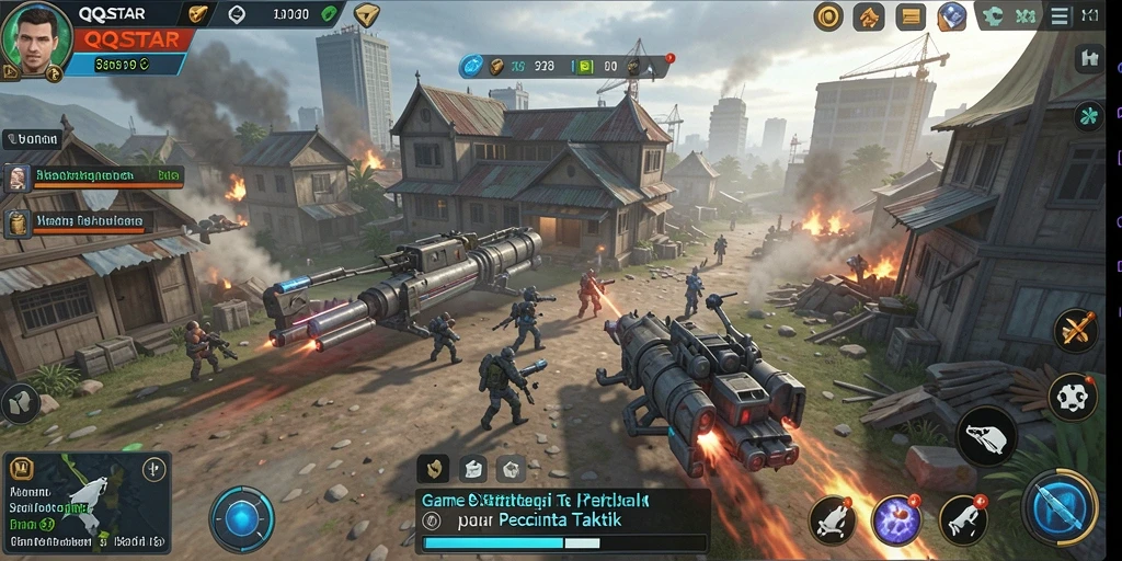 Tampilan gameplay QQSTAR yang menegangkan dan strategis.