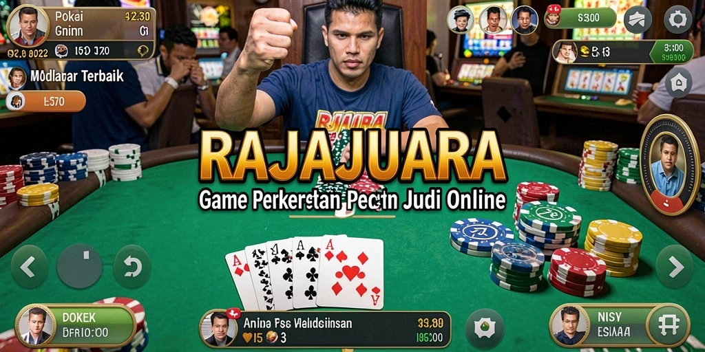 Screenshot permainan Poker RAJAJUARA dengan gameplay yang mendebarkan.