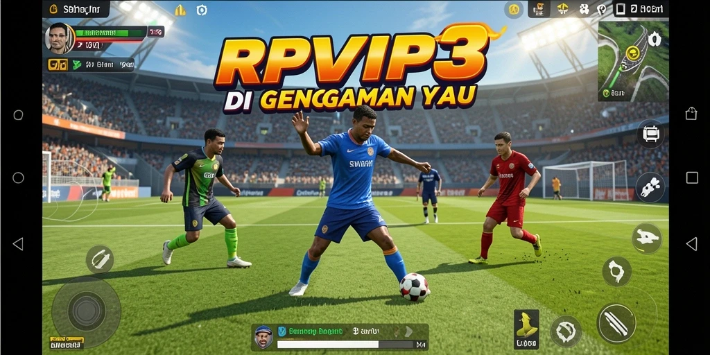 Screenshot RPVIP3 menampilkan aksi olahraga yang mendebarkan dan interaksi pemain.