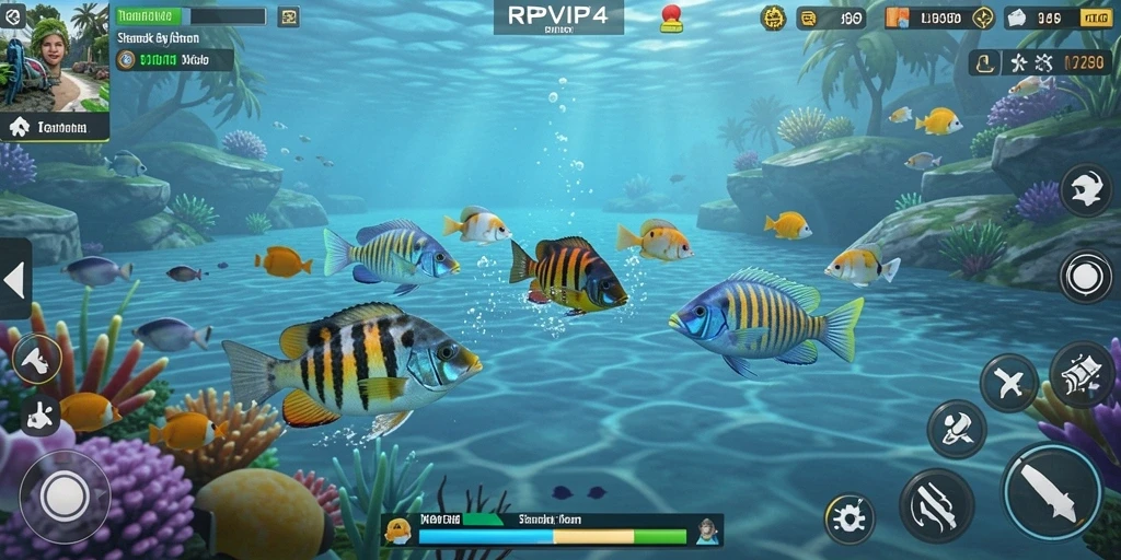 Gameplay RPVIP4 menampilkan aksi Tembak Ikan yang intens dan menghibur.