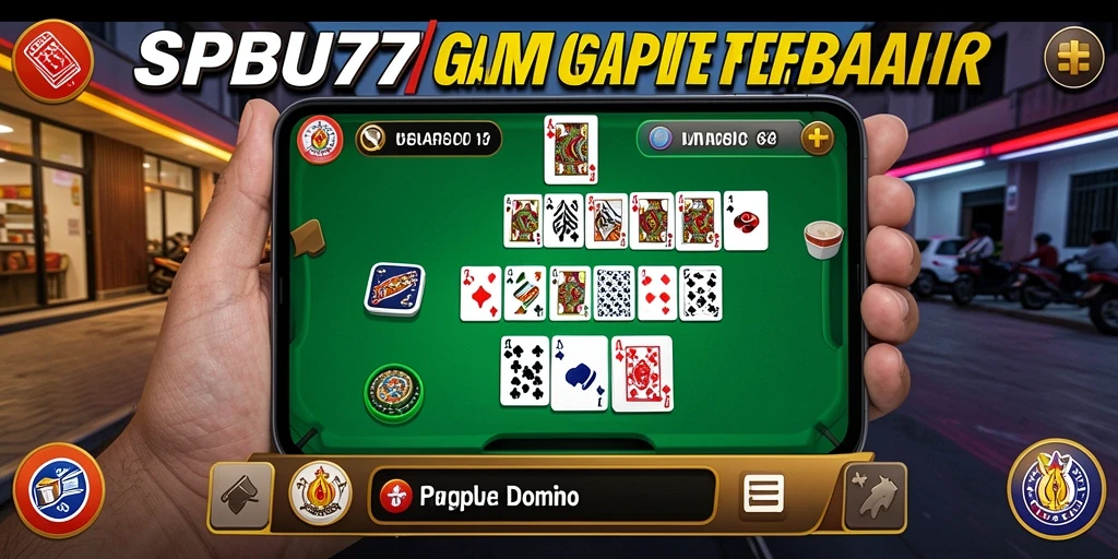 Tampilan gameplay SPBU77 dengan suasana seru permainan Gaple.