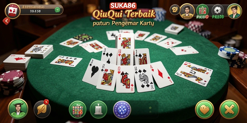 Tangkapan layar permainan QiuQiu dengan aksi seru.