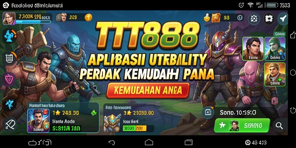 Tampilan antarmuka aplikasi TTT888 yang sederhana dan fungsional.