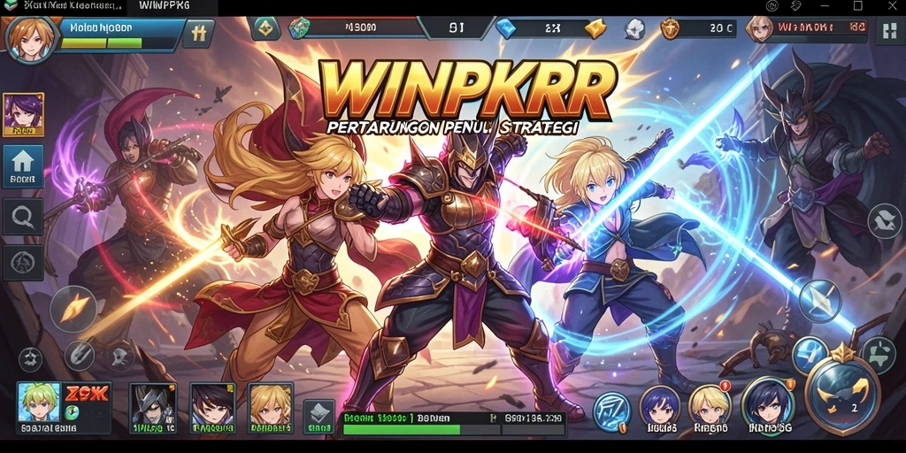 Tampilan seru gameplay dari WINPKR dengan karakter Anime.